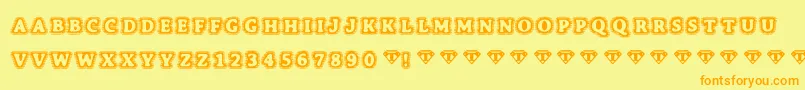 Bonehymie Font – Orange Fonts on Yellow Background