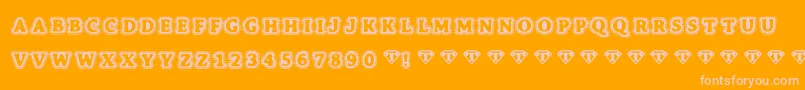 Bonehymie Font – Pink Fonts on Orange Background