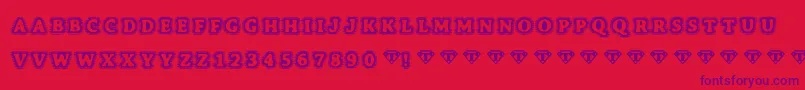 Bonehymie Font – Purple Fonts on Red Background