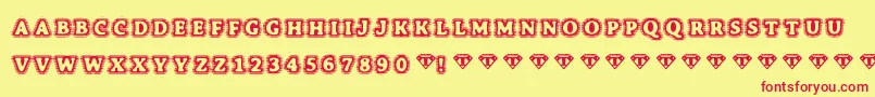 Bonehymie Font – Red Fonts on Yellow Background