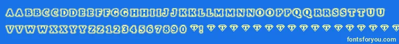 Bonehymie Font – Yellow Fonts on Blue Background