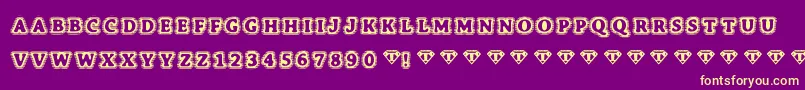 Bonehymie Font – Yellow Fonts on Purple Background