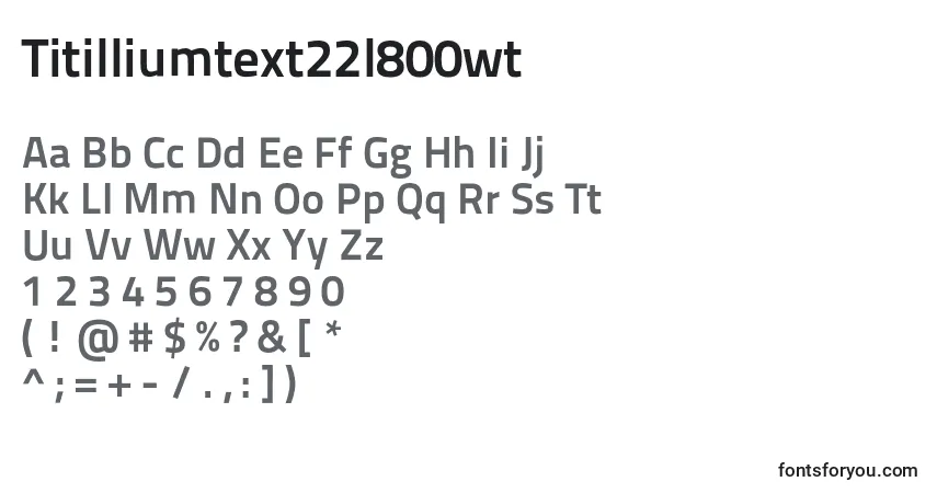 Titilliumtext22l800wtフォント–アルファベット、数字、特殊文字