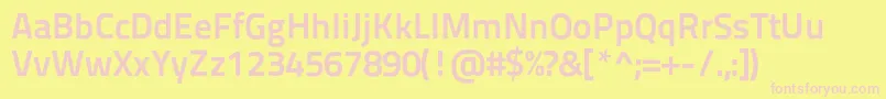 Titilliumtext22l800wt-Schriftart – Rosa Schriften auf gelbem Hintergrund