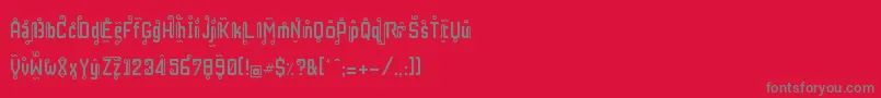 フォントRestInPhuket – 赤い背景に灰色の文字