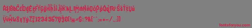 フォントRestInPhuket – 赤い文字の灰色の背景