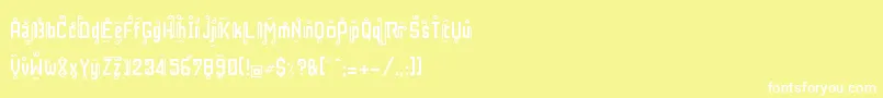 Fonte RestInPhuket – fontes brancas em um fundo amarelo