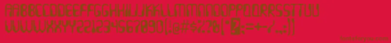 Hydrogen ffy Font – Brown Fonts on Red Background