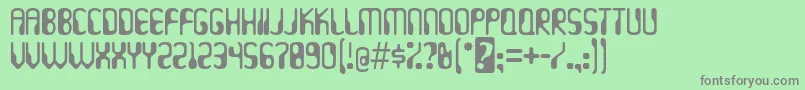 フォントHydrogen ffy – 緑の背景に灰色の文字
