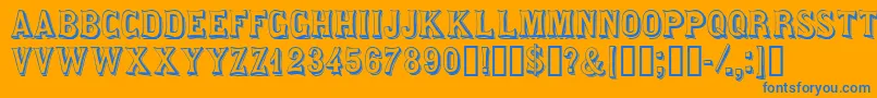 Saloondisplaycapsssk Font – Blue Fonts on Orange Background