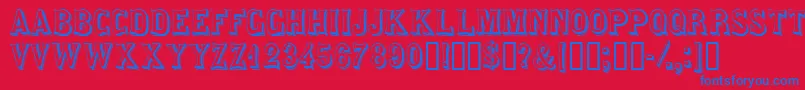 Saloondisplaycapsssk Font – Blue Fonts on Red Background