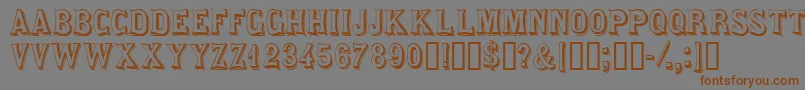 Fonte Saloondisplaycapsssk – fontes marrons em um fundo cinza