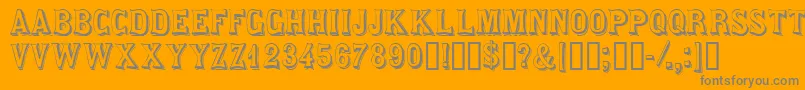 Шрифт Saloondisplaycapsssk – серые шрифты на оранжевом фоне