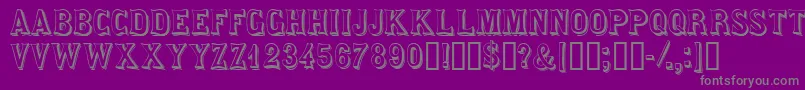 Saloondisplaycapsssk-Schriftart – Graue Schriften auf violettem Hintergrund