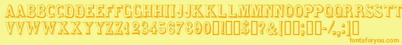 Saloondisplaycapsssk Font – Orange Fonts on Yellow Background