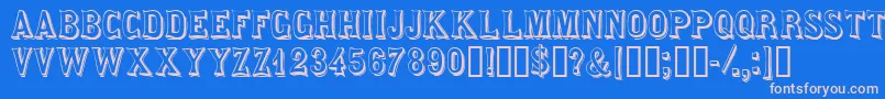 Saloondisplaycapsssk Font – Pink Fonts on Blue Background