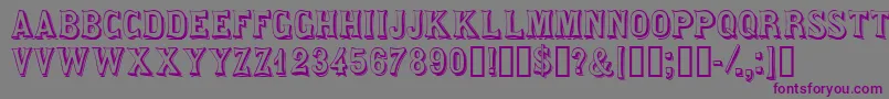 Шрифт Saloondisplaycapsssk – фиолетовые шрифты на сером фоне
