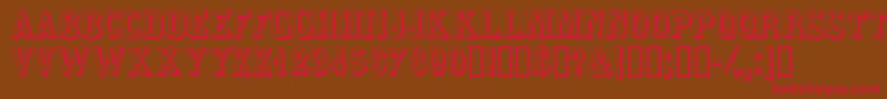 Saloondisplaycapsssk Font – Red Fonts on Brown Background