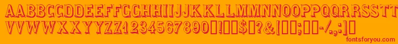 Saloondisplaycapsssk Font – Red Fonts on Orange Background
