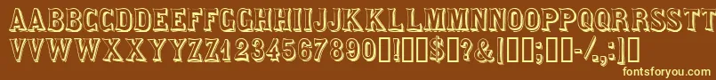 Шрифт Saloondisplaycapsssk – жёлтые шрифты на коричневом фоне