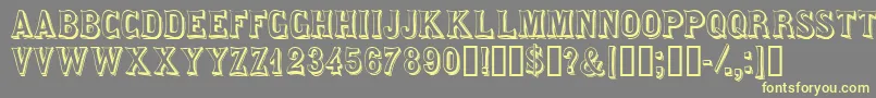 Saloondisplaycapsssk Font – Yellow Fonts on Gray Background