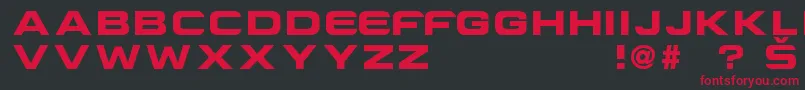フォントCriovisionFont – 黒い背景に赤い文字