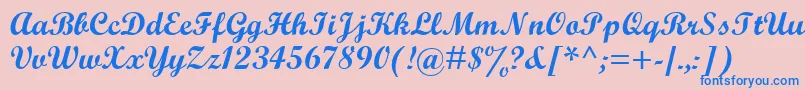 ScriptBoldMt Font – Blue Fonts on Pink Background