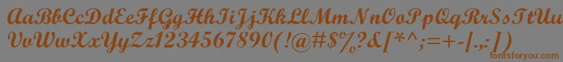 Więcej informacji o czcionce ScriptBoldMt Czcionka ScriptBoldMt – brązowe czcionki na szarym tle