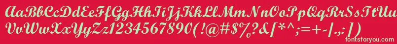 ScriptBoldMt Font – Green Fonts on Red Background
