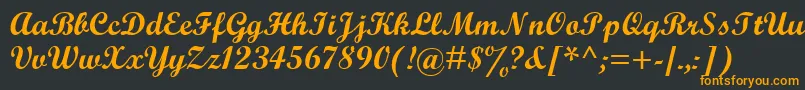 フォントScriptBoldMt – 黒い背景にオレンジの文字