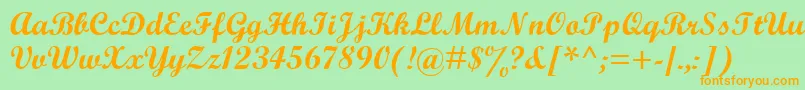 ScriptBoldMt Font – Orange Fonts on Green Background