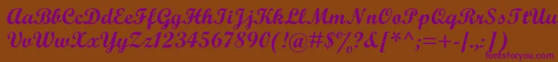 ScriptBoldMt-Schriftart – Violette Schriften auf braunem Hintergrund