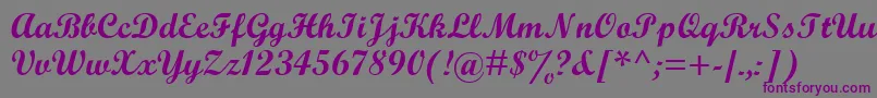 ScriptBoldMt Font – Purple Fonts on Gray Background