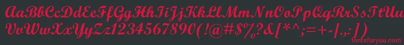 Шрифт ScriptBoldMt – красные шрифты на чёрном фоне