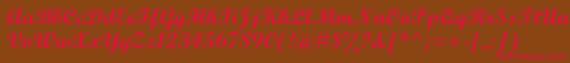 ScriptBoldMt Font – Red Fonts on Brown Background
