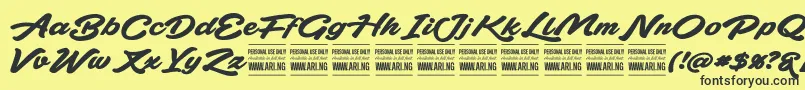 PlicataPersonalUseOnly Font – Black Fonts on Yellow Background