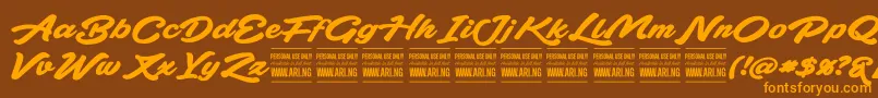 PlicataPersonalUseOnly Font – Orange Fonts on Brown Background