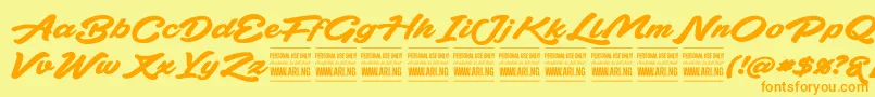 PlicataPersonalUseOnly Font – Orange Fonts on Yellow Background