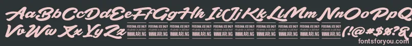 PlicataPersonalUseOnly Font – Pink Fonts on Black Background