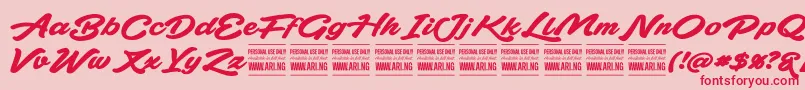 PlicataPersonalUseOnly Font – Red Fonts on Pink Background