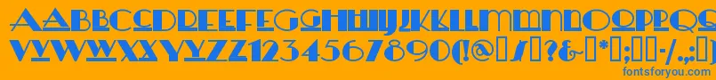 フォントHeraldsquare – オレンジの背景に青い文字