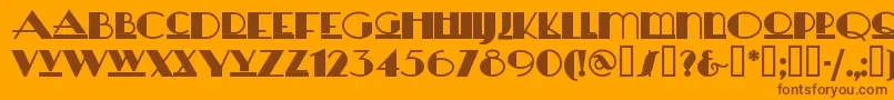 Heraldsquare Font – Brown Fonts on Orange Background