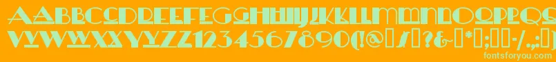 Heraldsquare Font – Green Fonts on Orange Background