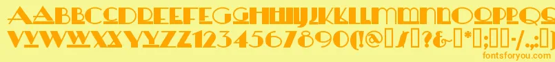 Heraldsquare Font – Orange Fonts on Yellow Background