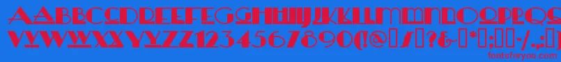 Heraldsquare Font – Red Fonts on Blue Background