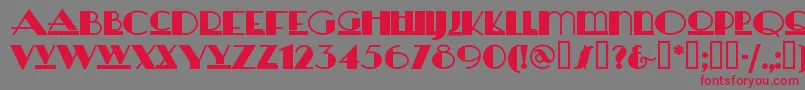 Heraldsquare-Schriftart – Rote Schriften auf grauem Hintergrund
