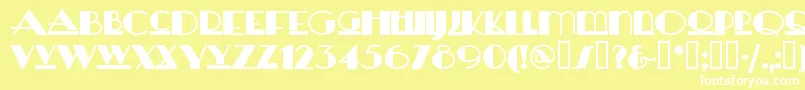 Шрифт Heraldsquare – белые шрифты на жёлтом фоне