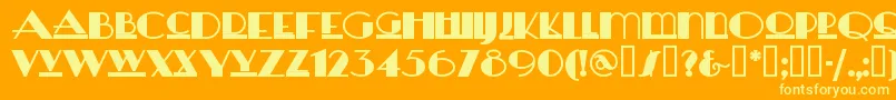 Heraldsquare Font – Yellow Fonts on Orange Background