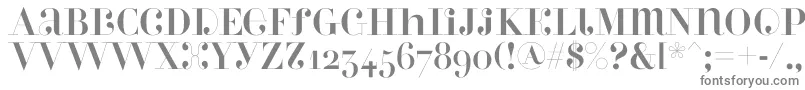 Perlaalternate-fontti – harmaat kirjasimet valkoisella taustalla