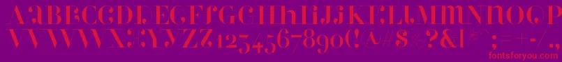 Perlaalternate-Schriftart – Rote Schriften auf violettem Hintergrund